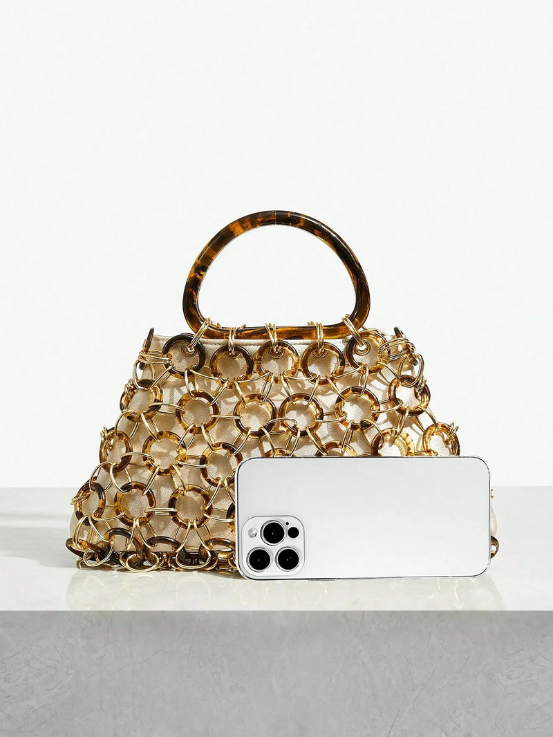 Bolsa Grande com Design de Anel Circular Sper