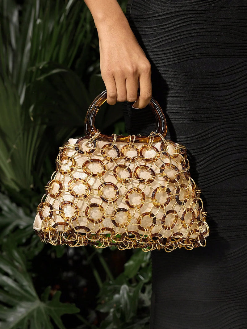 Bolsa Grande com Design de Anel Circular Sper