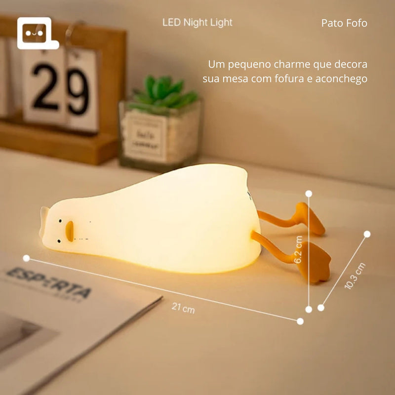 Luminária Pato™ Preguiçoso de Silicone Aciona com Tapa