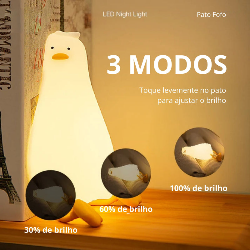 Luminária Pato™ Preguiçoso de Silicone Aciona com Tapa