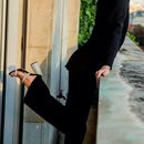 Sapato Mule Strass Salto Bloco Novidade