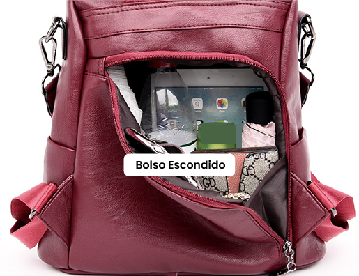 Mochila Feminina Anti Furto de Couro Carolina™