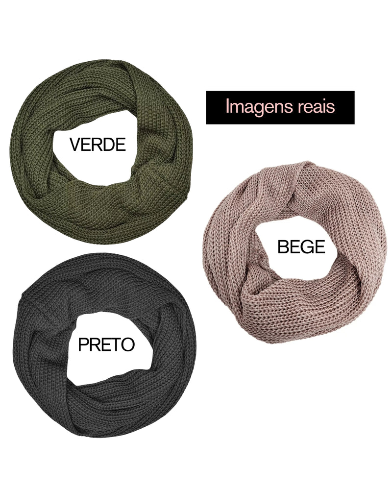 Cachecol Tricô Luxury™ em 3 Cores - Lançamento Sper