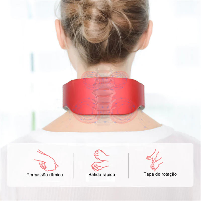 Massageador Cervical Elétrico 6 Modos Ultrassônico Alívio de Dores