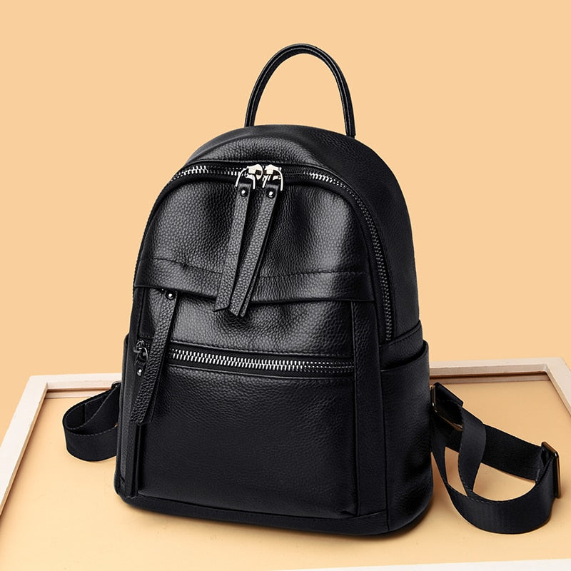 Mochila Feminina em Couro Genuíno Ariel