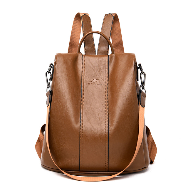Mochila Feminina Anti Furto de Couro Carolina™