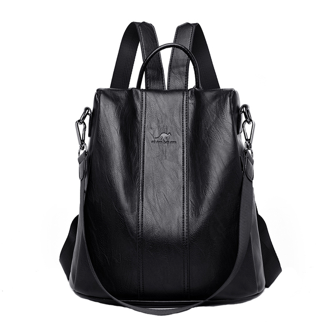 Mochila Feminina Anti Furto de Couro Carolina™
