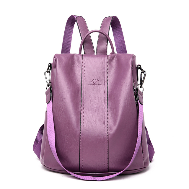 Mochila Feminina Anti Furto de Couro Carolina™