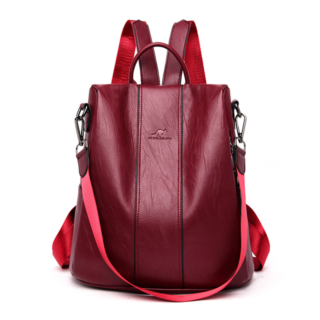 Mochila Feminina Anti Furto de Couro Carolina™