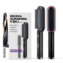 Escova Alisadora 5 em 1 - Alisa, Seca, Hidrata, Modela e Anti-Frizz